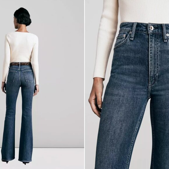 rag & bone Casey High Waist Flare Jeans Corso Size 26 - Picture 3 of 12